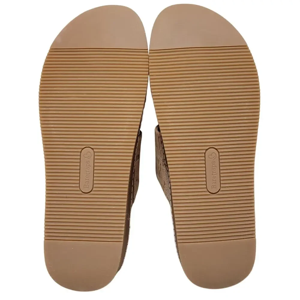 Baretraps Women Fresha Slip On Slide Sandals Size US 8M Natural Cork Brown